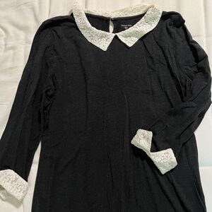 Garnet Hill lace neck, lace color shirt.